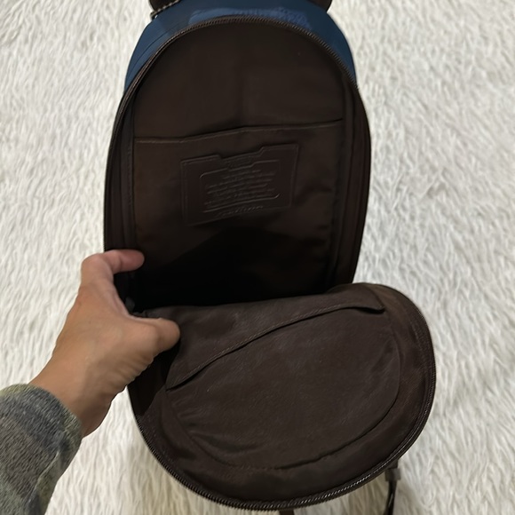 Coach Men’s Crossbody Sling Bag Nylon and Leather C1376-f70834 - Picture 8 of 10